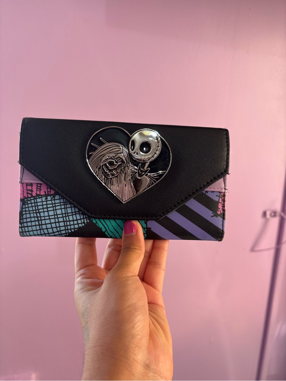 Black & Purple Themed Wallet with Nighttime Character Accent